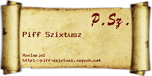Piff Szixtusz névjegykártya